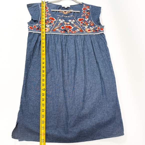 THML Florence Embroidered Yoke Shift Dress – Size M – 🌼🧺🌿🌻🌺🍂 - Picture 8 of 13